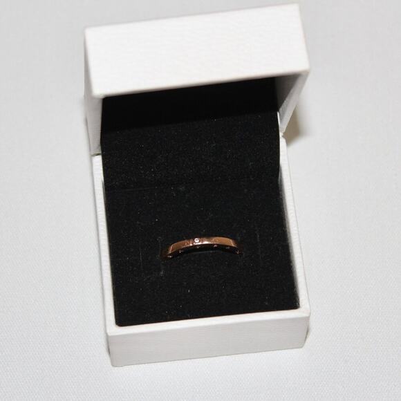 Pandora Logo & Hearts Ring Rose Gold Size 58 (8.5) - Picture 2 of 9